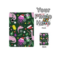 Colorful Funny Christmas Pattern Playing Cards 54 Designs (mini) by Vaneshart