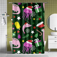 Colorful Funny Christmas Pattern Shower Curtain 48  X 72  (small)  by Vaneshart