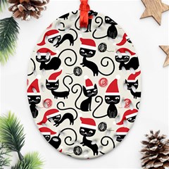 Cute Christmas Seamless Pattern Vector Ornament (oval Filigree) by Vaneshart