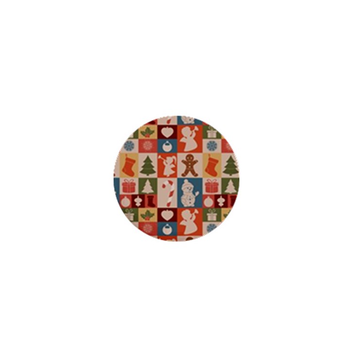 Cute Christmas Seamless Pattern Vector 1  Mini Buttons