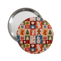 Cute Christmas Seamless Pattern Vector 2 25  Handbag Mirrors by Vaneshart