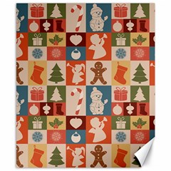 Cute Christmas Seamless Pattern Vector Canvas 8  X 10  by Vaneshart