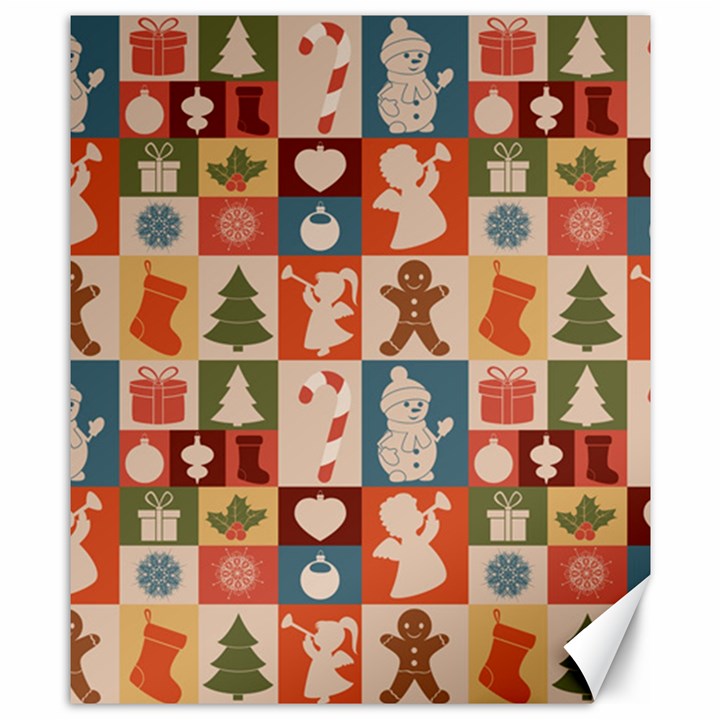 Cute Christmas Seamless Pattern Vector Canvas 8  x 10 