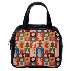 Cute Christmas Seamless Pattern Vector Classic Handbag (one Side) by Vaneshart