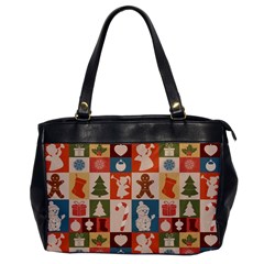 Cute Christmas Seamless Pattern Vector Oversize Office Handbag by Vaneshart