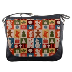 Cute Christmas Seamless Pattern Vector Messenger Bag by Vaneshart