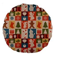 Cute Christmas Seamless Pattern Vector Large 18  Premium Round Cushions by Vaneshart