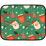 Colorful Funny Christmas Pattern Double Sided Fleece Blanket (Mini)  35 x27  Blanket Front