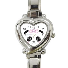 Panda Face Heart Italian Charm Watch