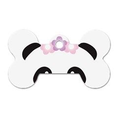 Panda Face Dog Tag Bone (two Sides)