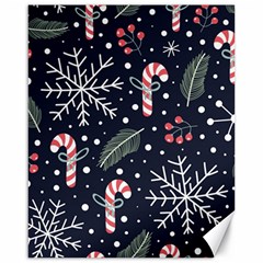 Holiday Seamless Pattern With Christmas Candies Snoflakes Fir Branches Berries Canvas 16  X 20  by Vaneshart