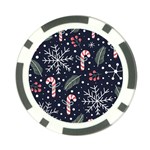 Holiday Seamless Pattern With Christmas Candies Snoflakes Fir Branches Berries Poker Chip Card Guard (10 pack) Front