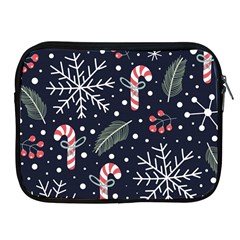 Holiday Seamless Pattern With Christmas Candies Snoflakes Fir Branches Berries Apple Ipad 2/3/4 Zipper Cases by Vaneshart