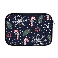 Holiday Seamless Pattern With Christmas Candies Snoflakes Fir Branches Berries Apple Macbook Pro 17  Zipper Case