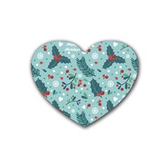 Seamless Pattern With Berries Leaves Heart Coaster (4 Pack)  by Vaneshart