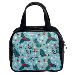 Seamless Pattern With Berries Leaves Classic Handbag (two Sides) by Vaneshart