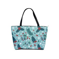 Seamless Pattern With Berries Leaves Classic Shoulder Handbag by Vaneshart