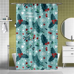 Seamless Pattern With Berries Leaves Shower Curtain 48  X 72  (small)  by Vaneshart