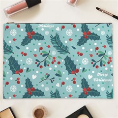 Seamless Pattern With Berries Leaves Cosmetic Bag (xxl) by Vaneshart