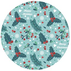 Seamless Pattern With Berries Leaves Wooden Bottle Opener (round) by Vaneshart