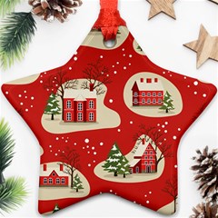 Christmas New Year Seamless Pattern Star Ornament (two Sides) by Vaneshart