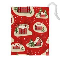 Christmas New Year Seamless Pattern Drawstring Pouch (5xl) by Vaneshart