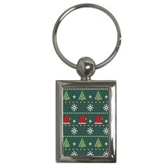 Beautiful Knitted Christmas Pattern Key Chain (rectangle)