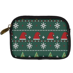 Beautiful Knitted Christmas Pattern Digital Camera Leather Case by Vaneshart