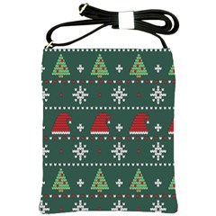 Beautiful Knitted Christmas Pattern Shoulder Sling Bag by Vaneshart