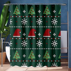 Beautiful Knitted Christmas Pattern Shower Curtain 60  X 72  (medium)  by Vaneshart