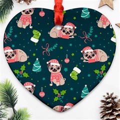 Pattern Christmas Funny Ornament (heart) by Vaneshart