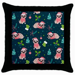 Pattern Christmas Funny Throw Pillow Case (black) by Vaneshart