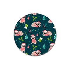 Pattern Christmas Funny Magnet 3  (round) by Vaneshart