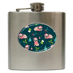 Pattern Christmas Funny Hip Flask (6 Oz) by Vaneshart