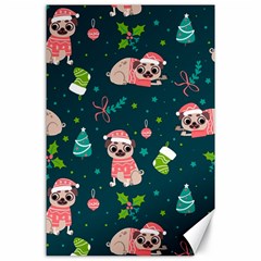 Pattern Christmas Funny Canvas 24  X 36  by Vaneshart