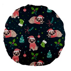 Pattern Christmas Funny Large 18  Premium Round Cushions