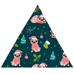 Pattern Christmas Funny Wooden Puzzle Triangle