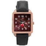 Wonderful Crow Rose Gold Leather Watch  Front