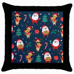 Funny Christmas Pattern Throw Pillow Case (black) by Vaneshart