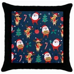 Funny Christmas Pattern Throw Pillow Case (Black) Front