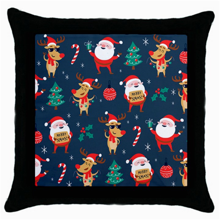 Funny Christmas Pattern Throw Pillow Case (Black)