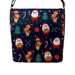 Funny Christmas Pattern Flap Closure Messenger Bag (l) by Vaneshart