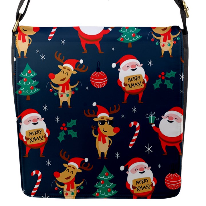 Funny Christmas Pattern Flap Closure Messenger Bag (S)