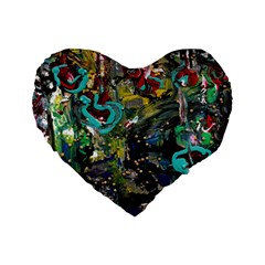 Forest 1 1 Standard 16  Premium Flano Heart Shape Cushions by bestdesignintheworld