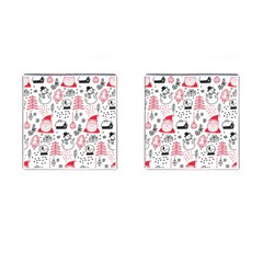 Christmas Themed Seamless Pattern Cufflinks (square) by Vaneshart