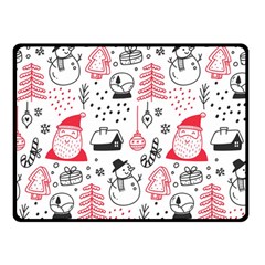 Christmas Themed Seamless Pattern Double Sided Fleece Blanket (small)  by Vaneshart