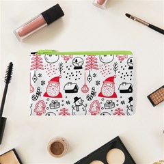 Christmas Themed Seamless Pattern Cosmetic Bag (xs) by Vaneshart