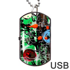 Dots And Stripes 1 1 Dog Tag Usb Flash (one Side) by bestdesignintheworld