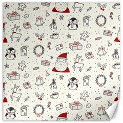 Cute Christmas Doodles Seamless Pattern Canvas 20  X 20  by Vaneshart