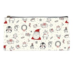 Cute Christmas Doodles Seamless Pattern Pencil Cases by Vaneshart